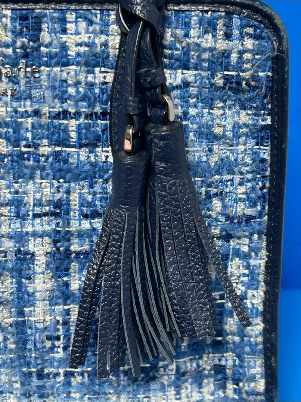 Kate Spade Rowe Tweed Satchel w/Tassel Accent Approx. 10 x 8 x 4
